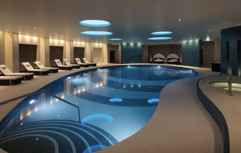 Hotel swimming pool with clean architectural lines